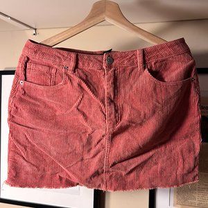 Pink Corduroy Skirt
